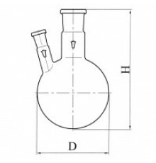 Колба круглодонная с двумя горловинами КГУ-2-1-1000-29/32-19/26