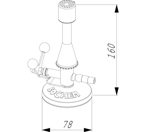 Горелка Bochem Бунзена с откидным клапаном, пропан