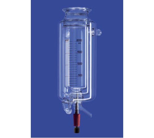 Реактор Lenz цилиндрический, LF60, 0,25 л, с термо и вакуумной рубашкой, со сливным клапаном, соединения KF15
